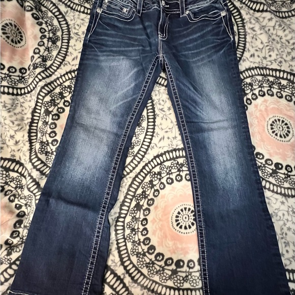 Miss Me Denim Boot Cut Jeans with Silver Cross Embellishments - Picture 5 of 5